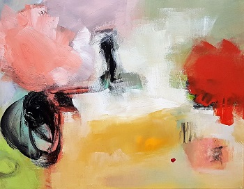 'Bursting,' 16 x 20 inches, Acrylic on canvas by Inge Strack