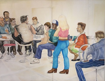 'SCHOOL LUNCH 12,' Oil on canvas,   66 x 84 inches, 2016, by Lisa DeLoria Weinblatt