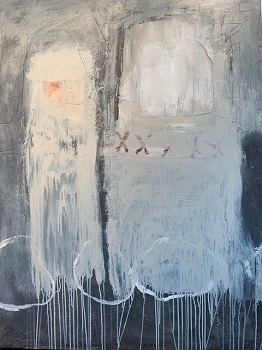 'Ice Story' 48x36 inches, mixed, by Carol Meese