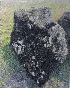 'Adriens Stone' Encaustic on board, 11 x 14 inches, by Susanne K. Arnold