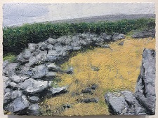 'Glenfort Landscape' Encaustic on board, 10 x 12 inches, by Susanne K. Arnold