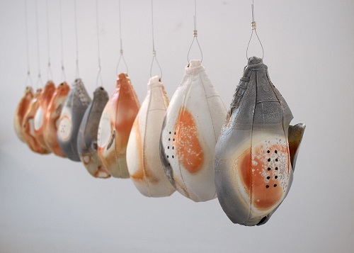 'Speedbag Series' Wood-fired porcelain by Collyn Ahren