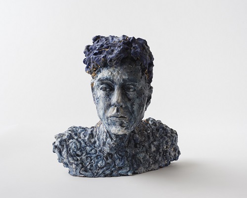 'Blue Bust' Ceramics and enamel by Elinore Noyes