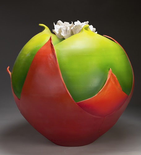 'Cocos Spathodea campanulata' Stoneware, porcelain, paint, and hardware by Andy Romero