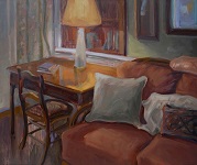 'Coral Couch,' Oil on Panel, 24 x 20 inches by Margaret Buchanan