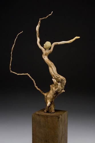 'Ovids Daphne,' Root, wood, beeswax, 13 x 7 x 9 inches, by Susanne K. Arnold