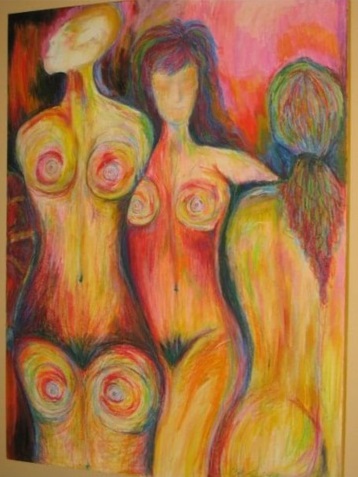 'She Is' by Charlene Bennett Smith, Oil pastel on canvas, 48x36 inches