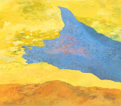 'Blue Wave,' 2020, Oil and wax on canvas, 42.25 x 48.25 x 1.4 inches, by Elaine Rogers