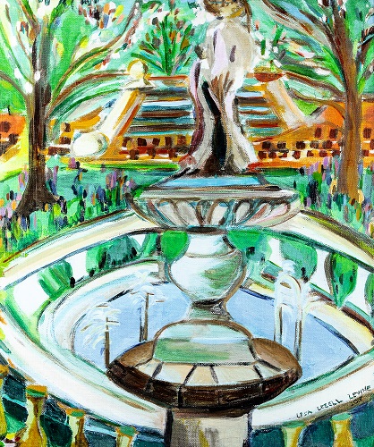 'Elizabethan Gardens, Roanoke NC,' Acrylic on board, by Lisa Lezell Levine